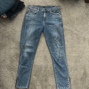 Citizens Of Humanity Blue Ankle Cropped Jeans